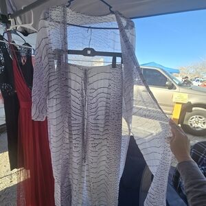 Zara White and Black Patterned Top